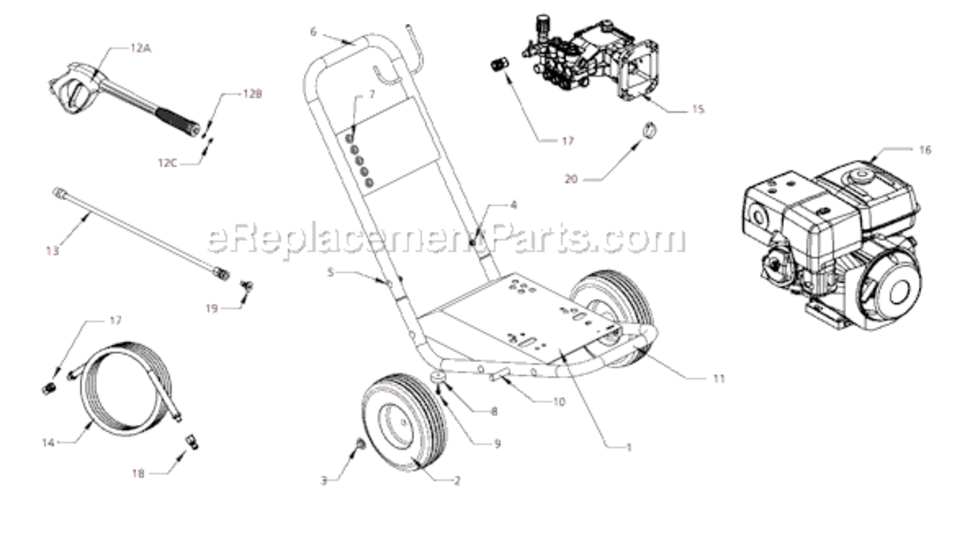 Page A Diagram and Parts List for PW3270  Campbell Hausfeld Pressure Washer